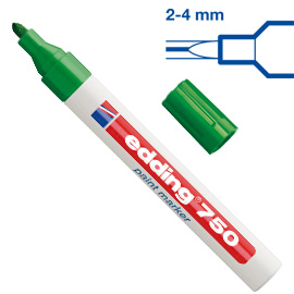 MARCATORE EDDING 750 VERDE P.TONDA 2-4MM VERNICE SMALTO