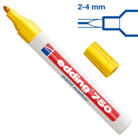 MARCATORE EDDING 750 GIALLO P.TONDA 2-4MM VERNICE SMALTO