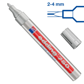 MARCATORE EDDING 750 ARGENTO P.TONDA 2-4MM VERNICE SMALTO