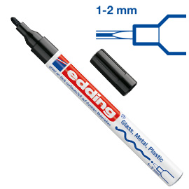MARCATORE EDDING 751 NERO PUNTA FINE 1-2MM VERNICE SMALTO