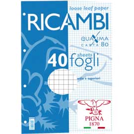 RICAMBI FORATI A4 4MM QUAXIMA 40FG 80GR PIGNA