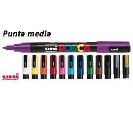MARCATORE UNI POSCA PC5M NERO P. MEDIA