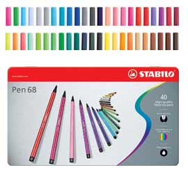 SCATOLA METALLO 40 PENNARELLI PEN 6840 STABILO