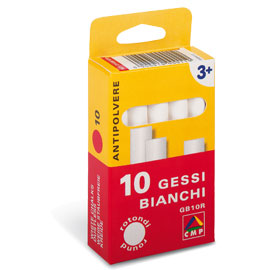 SCATOLA 10 GESSETTI TONDI BIANCO CMP