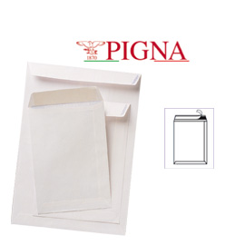 100 BUSTE A SACCO BIANCHE 160X230MM 80GR ADESIVA COMPETITOR PIGNA