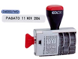 TIMBRO DATARIO POLINOMIO 12 DICITURE 4MM 04000WD (BLISTER) COLOP