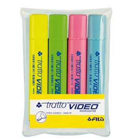 BUSTA 4 EVIDENZIATORI TRATTO VIDEO