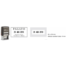 Timbro Printy Office Eco 47x18mm “PAGATO” TRODAT –