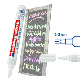 MARCATORE EDDING 4095 BIANCO P.CONICA - GESSO LIQUIDO