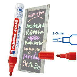 MARCATORE EDDING 4095 ROSSO P.CONICA - GESSO LIQUIDO