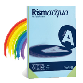 Carta RISMACQUA SMALL A4 90gr 100fg mix 5 colori FAVINI
