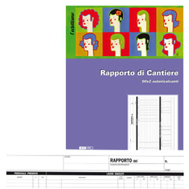 BLOCCO RAPPORTO DI CANTIERE 50/50 FOGLI AUTORIC. 21X30 E5859A