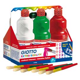 SCHOOLPACK 6 FLACONI TEMPERA PRONTA 1000ML ASSORTITA GIOTTO