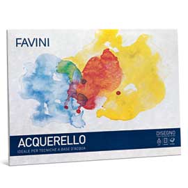 Blocco ACQUERELLO 10fg 340gr 25x35cm FAVINI