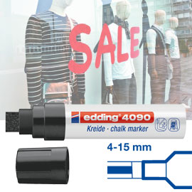 MARCATORE EDDING 4090 NERO P.SCALPELLO - GESSO LIQUIDO
