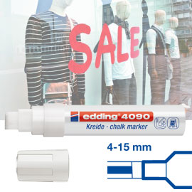 MARCATORE EDDING 4090 BIANCO P.SCALPELLO - GESSO LIQUIDO