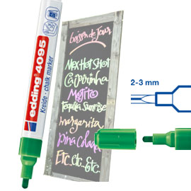 MARCATORE EDDING 4095 VERDE P.CONICA - GESSO LIQUIDO