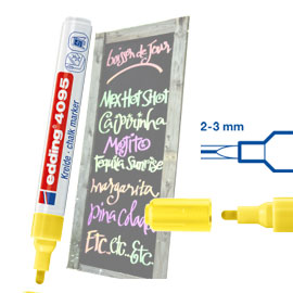 MARCATORE EDDING 4095 GIALLO FLUO P.CONICA - GESSO LIQUIDO