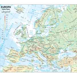 CARTA GEOGRAFICA SCOLASTICA PLASTIFICATA EUROPA 297X420MM BELLETTI