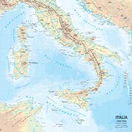 CARTA GEOGRAFICA SCOLASTICA MURALE ITALIA BELLETTI