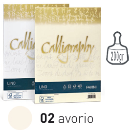 Carta CALLIGRAPHY LINO 200gr A4 50fg avorio 02 FAVINI