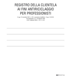 REGISTRO ANTIRICICLAGGIO PER PROFESSIONISTI 31X24CM 46fg E2174 EDIPRO