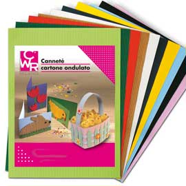 SET 10FG CARTONCINO ONDULATO 50X70CM CANNETE' colori assortiti CWR
