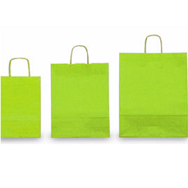 25 SHOPPERS CARTA KRAFT 36x12x41cm TWISTED verde mela