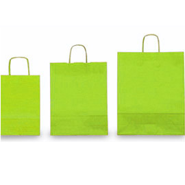 25 SHOPPERS CARTA KRAFT 45X15X50CM TWISTED verde mela