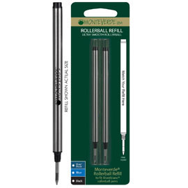 Blister 2 refill in metallo per ROLLER Montblanc ® BLU PUNTA MEDIA