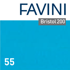 CONF.10 CARTONCINO BRISTOL COLOR 200gr 100x70cm AZZURRO 55 FAVINI