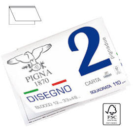 BLOCCO DISEGNO PIGNA2 33x48cm collato 12fg 110gr liscio squadrato