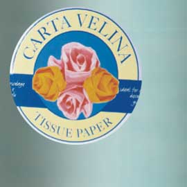 BUSTA 26fogli 50x70cm CARTA VELINA gr31 CELESTE SADOCH