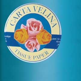 BUSTA 26fogli 50x70cm CARTA VELINA gr31 AZZURRO SADOCH