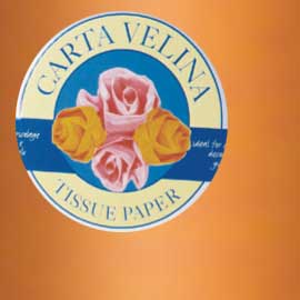 BUSTA 26fogli 50x70cm CARTA VELINA gr31 ARANCIO SADOCH