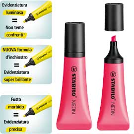 EVIDENZIATORE STABILO NEON ROSA 72/56