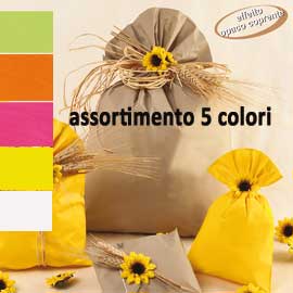 100 BUSTE REGALO IN PPL PERLA MAT 16x25cm assortimento 5 colori