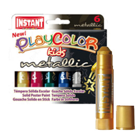 TEMPERA SOLIDA PLAYCOLOR 6 COLORI METAL in STICK da 10GR