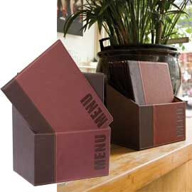 MENU-Box TRENDY con 20 PORTA MENU' BORDEAUX