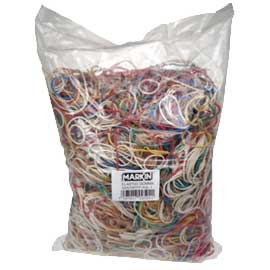 10 SACCHETTI da 100g di ELASTICO GOMMA MISURE e COLORI ASSORT. Markin