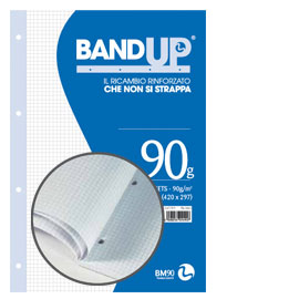 BLOCCO COLLATO FORATI RINFORZATI BANDUP A4 90gr 40fg 1rigo BM