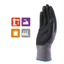 GUANTO DI PRECISIONE VE727NO Tg.09 palmo NITRILE/PU + puntini