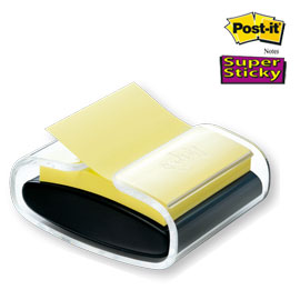 DISPENSER PRO nero +1 Post-it®Super Sticky Z-Notes Giallo Canary™ 76x76mm