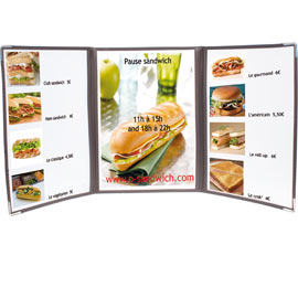 Porta Menu' Crystal BR3 TRIPLO (per 6 FOGLI A4)