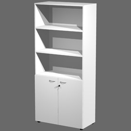 ARMADIO MODULARE A 2 ANTE BASSE 90x45,8cm - H200cm BIANCO