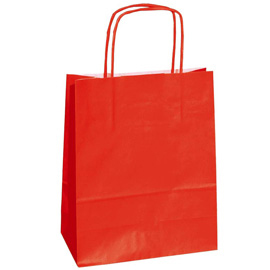 25 SHOPPERS CARTA KRAFT 18x7x24CM TWISTED ROSSO