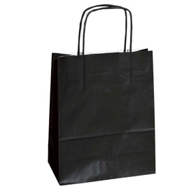 25 SHOPPERS CARTA KRAFT 18x7x24CM TWISTED NERO