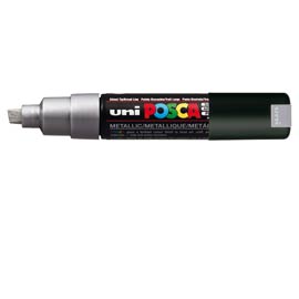 MARCATORE UNI POSCA PC8K PUNTA SCALPELLO ARGENTO