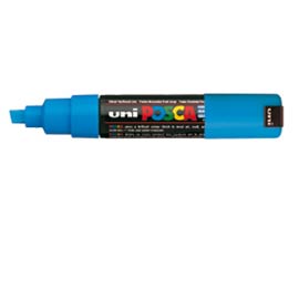 MARCATORE UNI POSCA PC8K PUNTA SCALPELLO AZZURRO