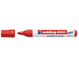 MARCATORE ROSSO PER LAVAGNE BIANCHE EDDING 660 TRATTO 1,5 - 3,00mm